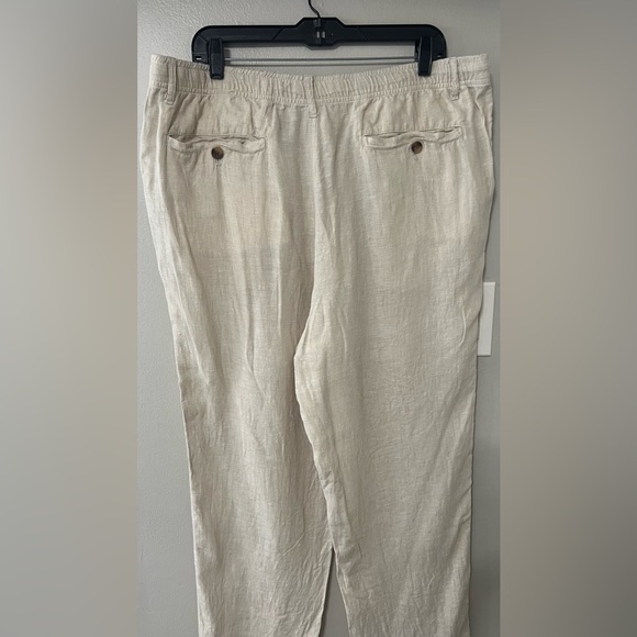 Club Room Luxury 100% Linen Pants Men’s XL Ivory Elastic Waist Drawstring 38x30 - Picture 5 of 10